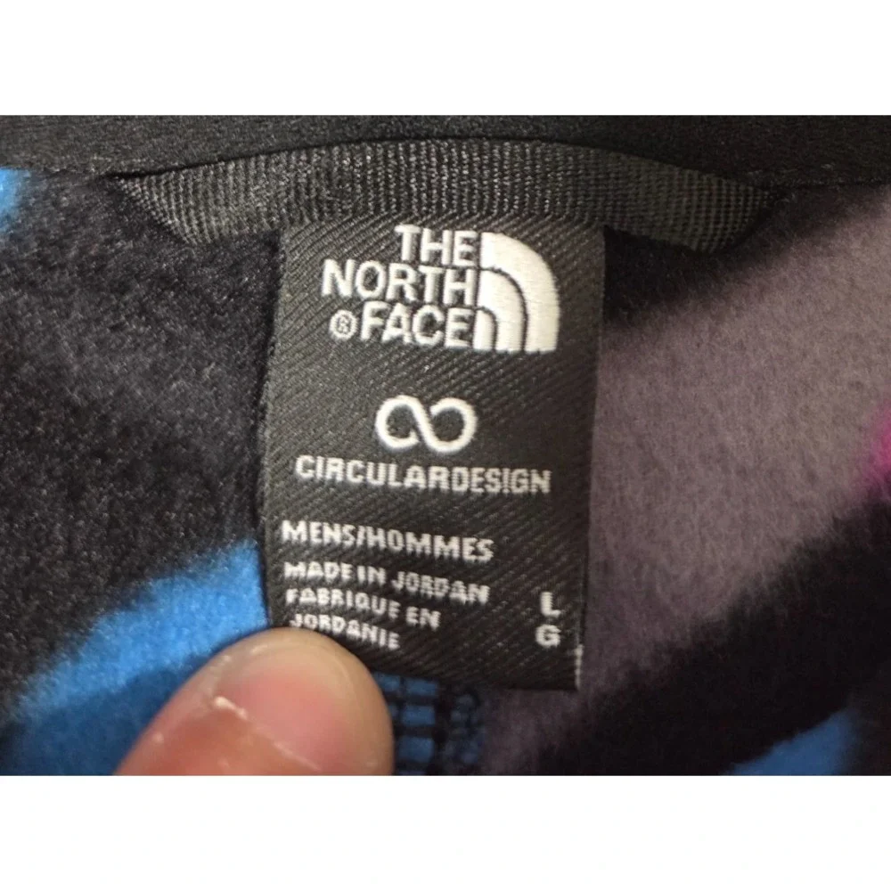 The North Face Jacket Mens Large Black TNF Polartec 100 Fleece Abstract Outdoor